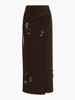 COMMENSE Wool-Blend Pleated Sequins Sweater Skirt* Knitwear|Matching Sets