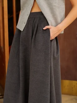 COMMENSE Wool-Blend Pockets Pleated Skirt* Skirts|Bottoms