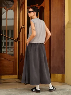 COMMENSE Wool-Blend Pockets Pleated Skirt* Skirts|Bottoms