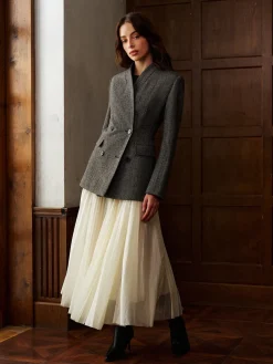 COMMENSE Wool-Blend Polka Dot Slim Blazer* Blazers|Outerwear