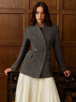 COMMENSE Wool-Blend Polka Dot Slim Blazer* Blazers|Outerwear