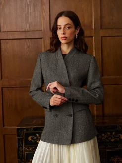 COMMENSE Wool-Blend Polka Dot Slim Blazer* Blazers|Outerwear