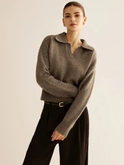 COMMENSE Wool-Blend Polo Sweater* Sweater Tops|Sweaters & Cardigans