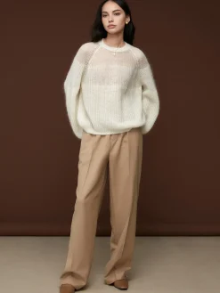 COMMENSE Wool-Blend Semi-Sheer Shift Knit Top* Knitwear|Tops