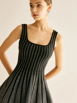 COMMENSE Wool-Blend Sequins Sweater Dress* Black Dresses|Sweater Dresses
