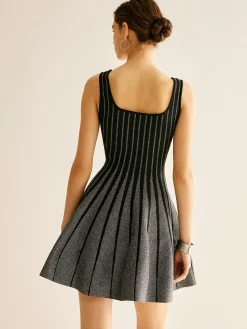 COMMENSE Wool-Blend Sequins Sweater Dress* Black Dresses|Sweater Dresses