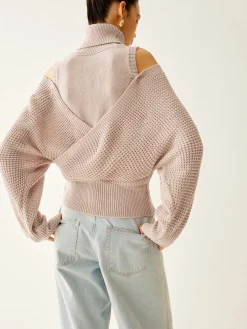 COMMENSE Wool-Blend Turtleneck Cinched Knit Top* Sweater Tops|Sweaters & Cardigans