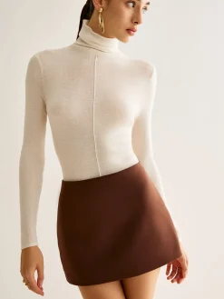 COMMENSE Wool-Blend Turtleneck Piping Sweater* Sweater Tops|Sweaters & Cardigans