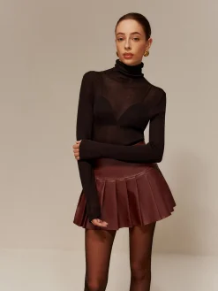 COMMENSE Wool-Blend Turtleneck Semi-Sheer Skinny Sweater* Sweater Tops|Sweaters & Cardigans