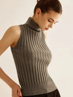 COMMENSE Wool-Blend Turtleneck Sweater Vest* Sweater Vests|Sweaters & Cardigans