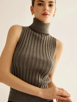 COMMENSE Wool-Blend Turtleneck Sweater Vest* Sweater Vests|Sweaters & Cardigans