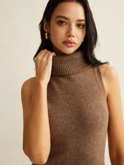 COMMENSE Wool-Blend Turtleneck Sweater Dress Without Belt* Sweater Dresses|Work Dresses