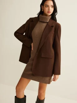 COMMENSE Wool-Blend Turtleneck Sweater Dress Without Belt* Sweater Dresses|Work Dresses