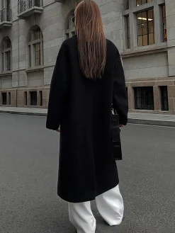 COMMENSE Wool-Blend Tweed Long Coat* Outerwear|Coats