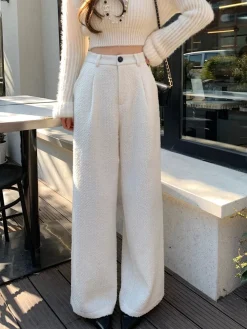 COMMENSE Wool-Blend Tweed Pants* Pants|Bottoms
