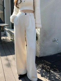 COMMENSE Wool-Blend Tweed Pants* Pants|Bottoms