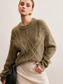 COMMENSE Wool-Blend Twist Shift Sweater* Sweater Tops|Sweaters & Cardigans