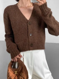 COMMENSE Wool-Blend V-Neck Short Cardigan* Cardigans|Sweaters & Cardigans
