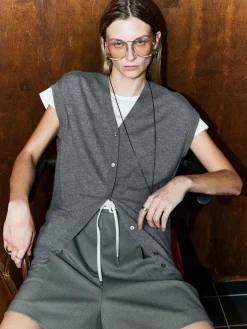 COMMENSE Wool-Blend V-Neck Sweater Vest* Sweater Vests|Sweaters & Cardigans