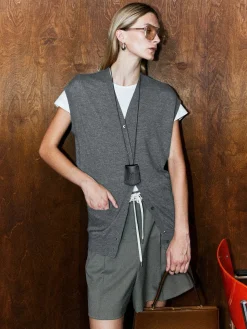 COMMENSE Wool-Blend V-Neck Sweater Vest* Sweater Vests|Sweaters & Cardigans