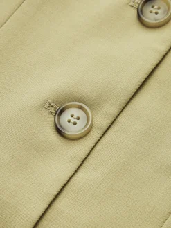 COMMENSE Woolen Button Split Pleated Vest* Outerwear|Vests
