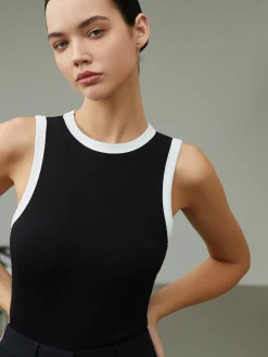 COMMENSE Worth A Million Contrast Trim Tank Top* Sweater Tops|Tank Tops & Camis