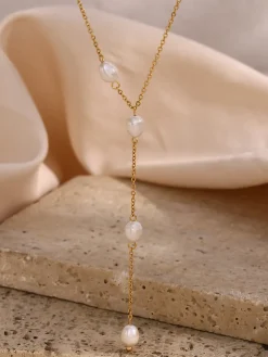 COMMENSE Y-Shape Pearl Pendant Necklace* Necklaces|Accessories