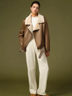 COMMENSE Zipper Belted Soft Fleece Jacket* Outerwear|Jackets
