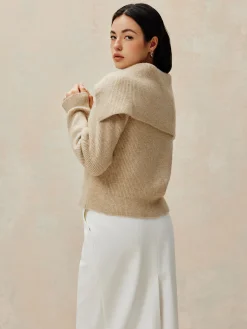 COMMENSE Zipper Pluffy Knit Outerwear* Sweater Tops|Outerwear