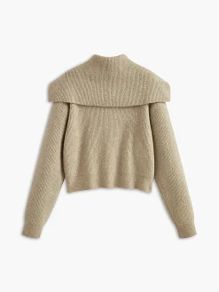 COMMENSE Zipper Pluffy Knit Outerwear* Sweater Tops|Outerwear