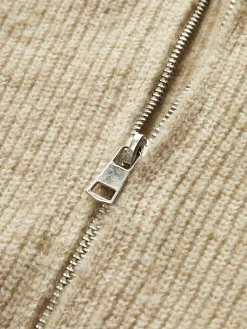 COMMENSE Zipper Pluffy Knit Outerwear* Sweater Tops|Outerwear