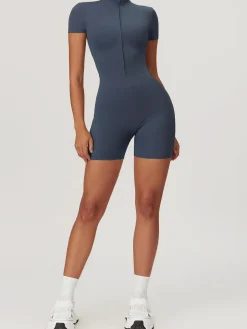 COMMENSE Zipper Seamless Romper* Activewear