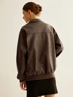 COMMENSE Zipper Shift PU Leather Jacket* Outerwear|Jackets